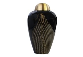 Donker met bladmotief, messing afwerking - groot