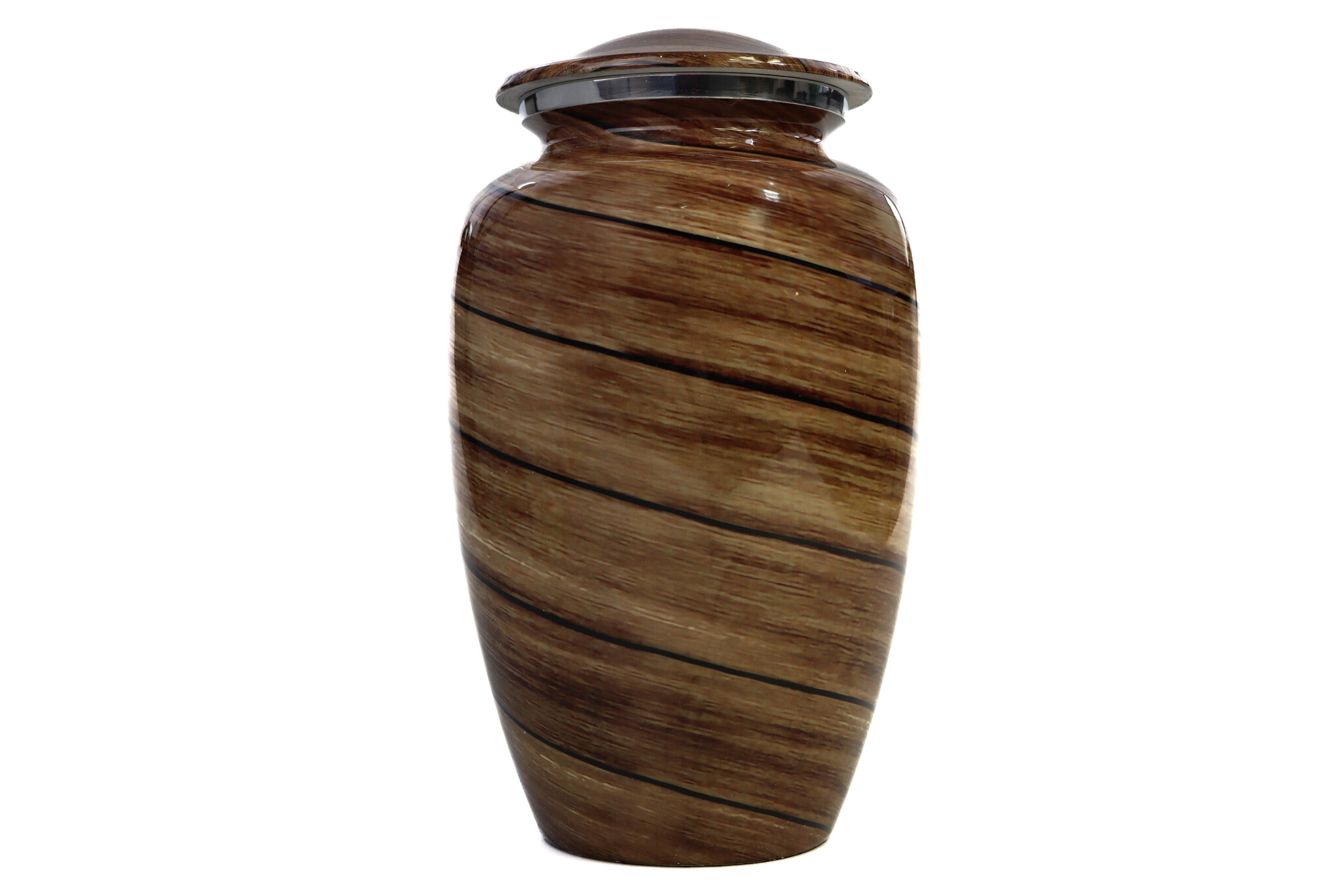 Urn met horizontaal houtmotief - groot