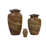 Urn met horizontaal houtmotief - groot