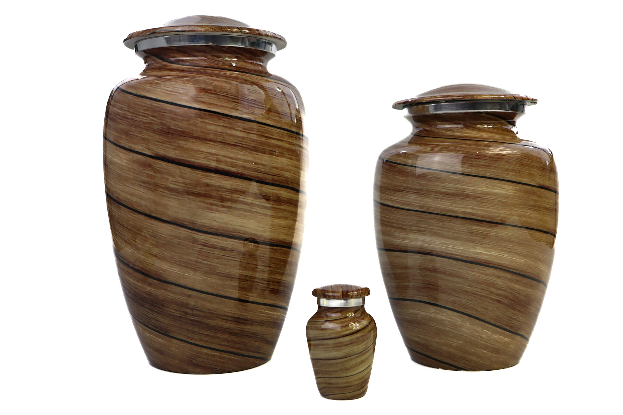 Urn met horizontaal houtmotief - groot