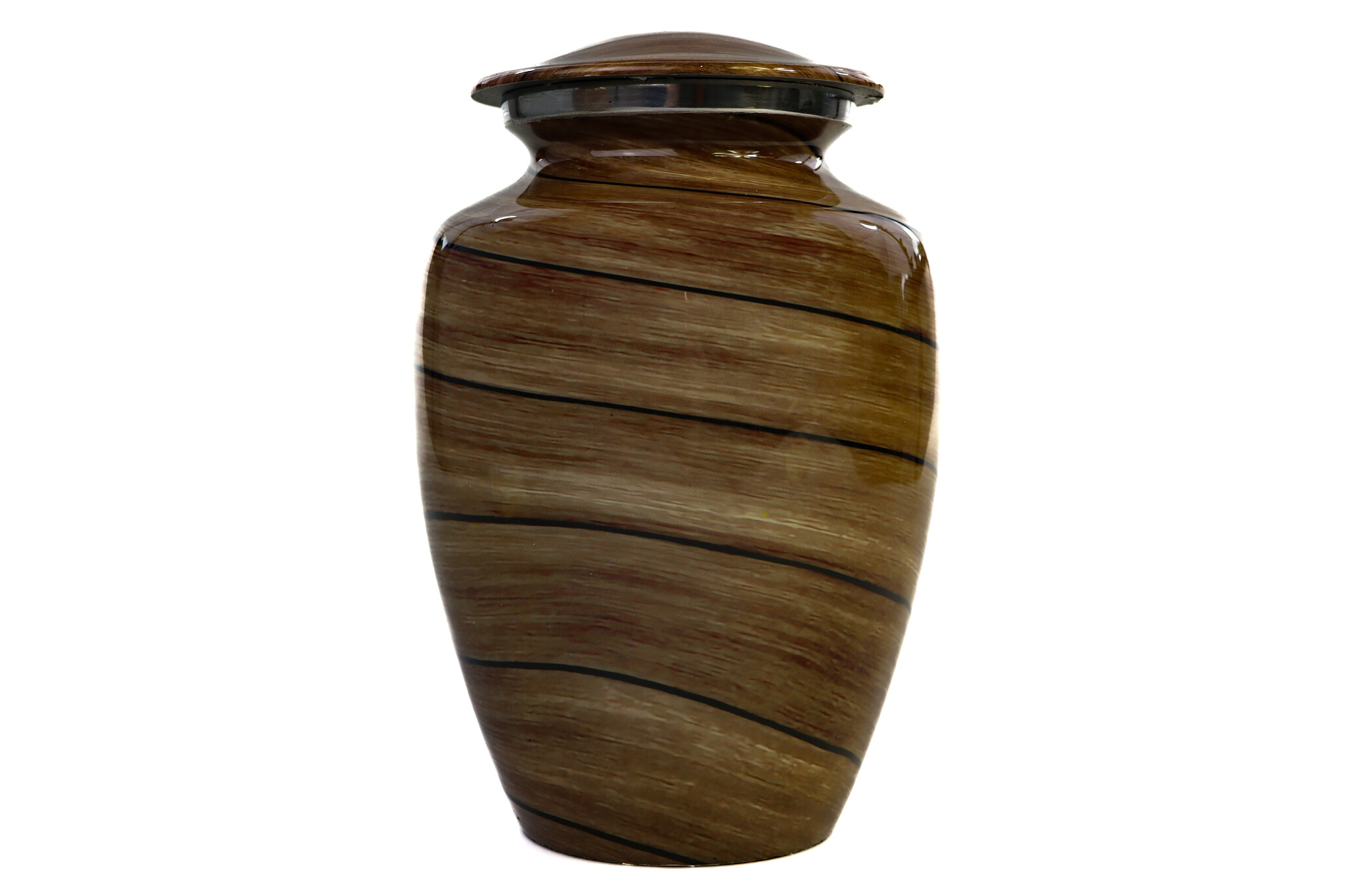 Urn met horizontaal houtmotief - medium