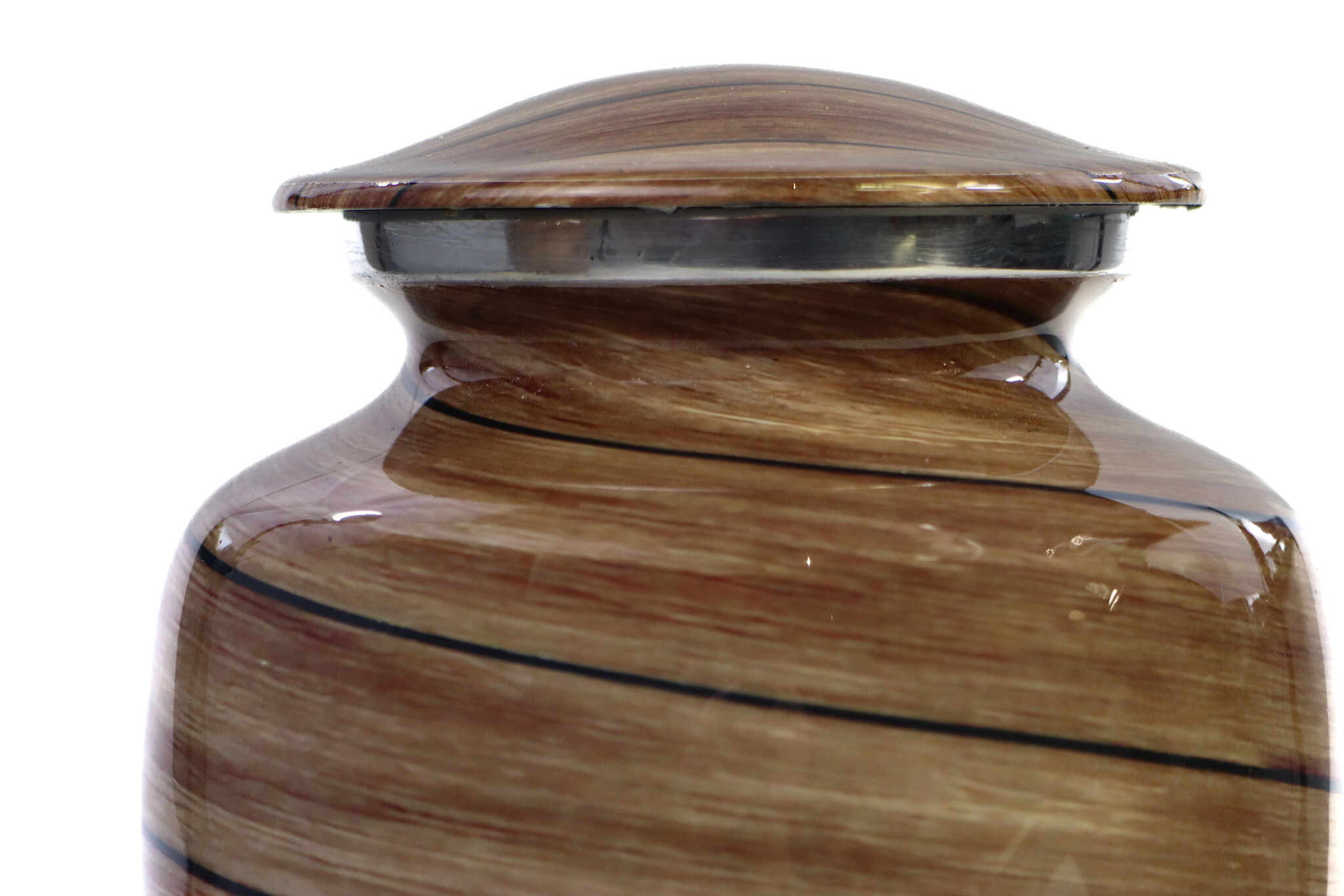 Urn met horizontaal houtmotief - medium