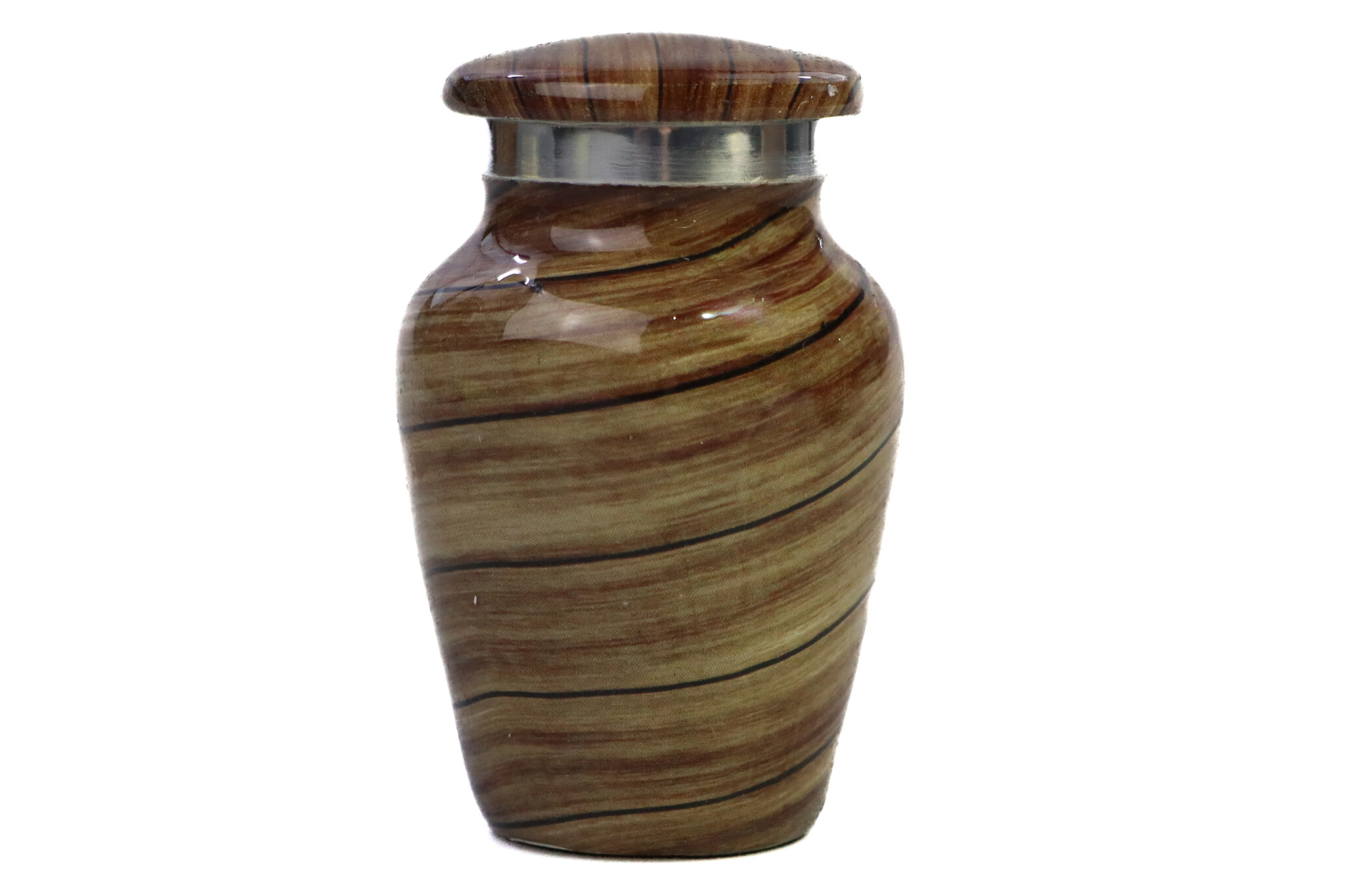 Urn met horizontaal houtmotief - mini