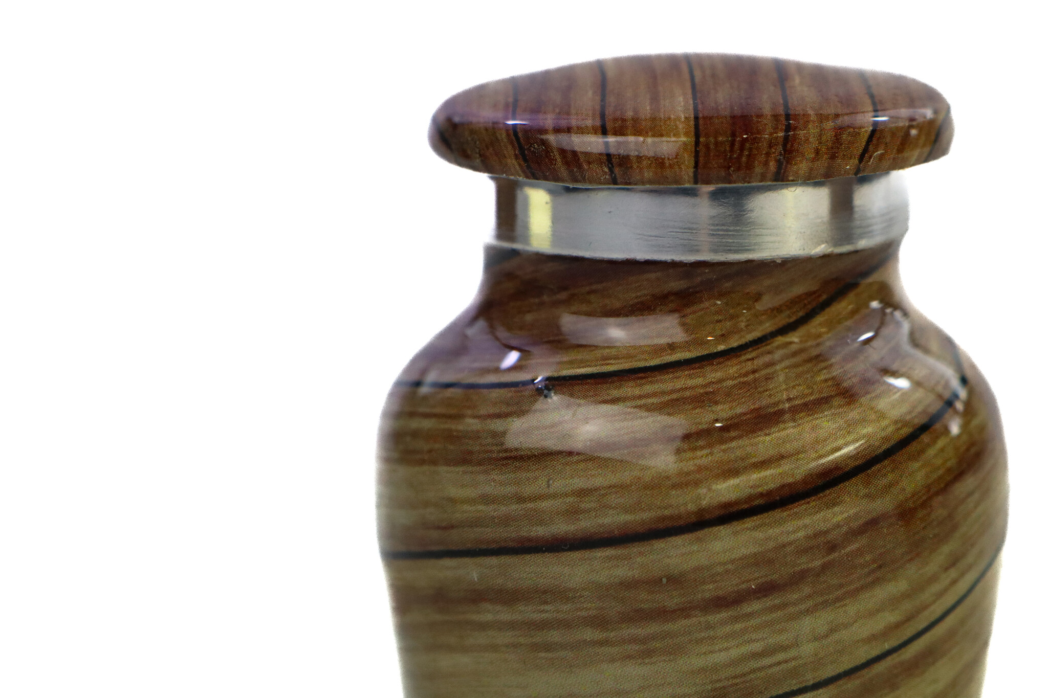 Urn met horizontaal houtmotief - mini