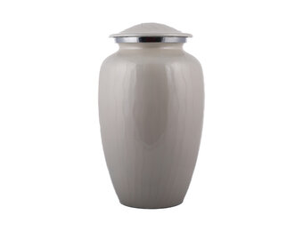 Witte gegolfde urn - groot