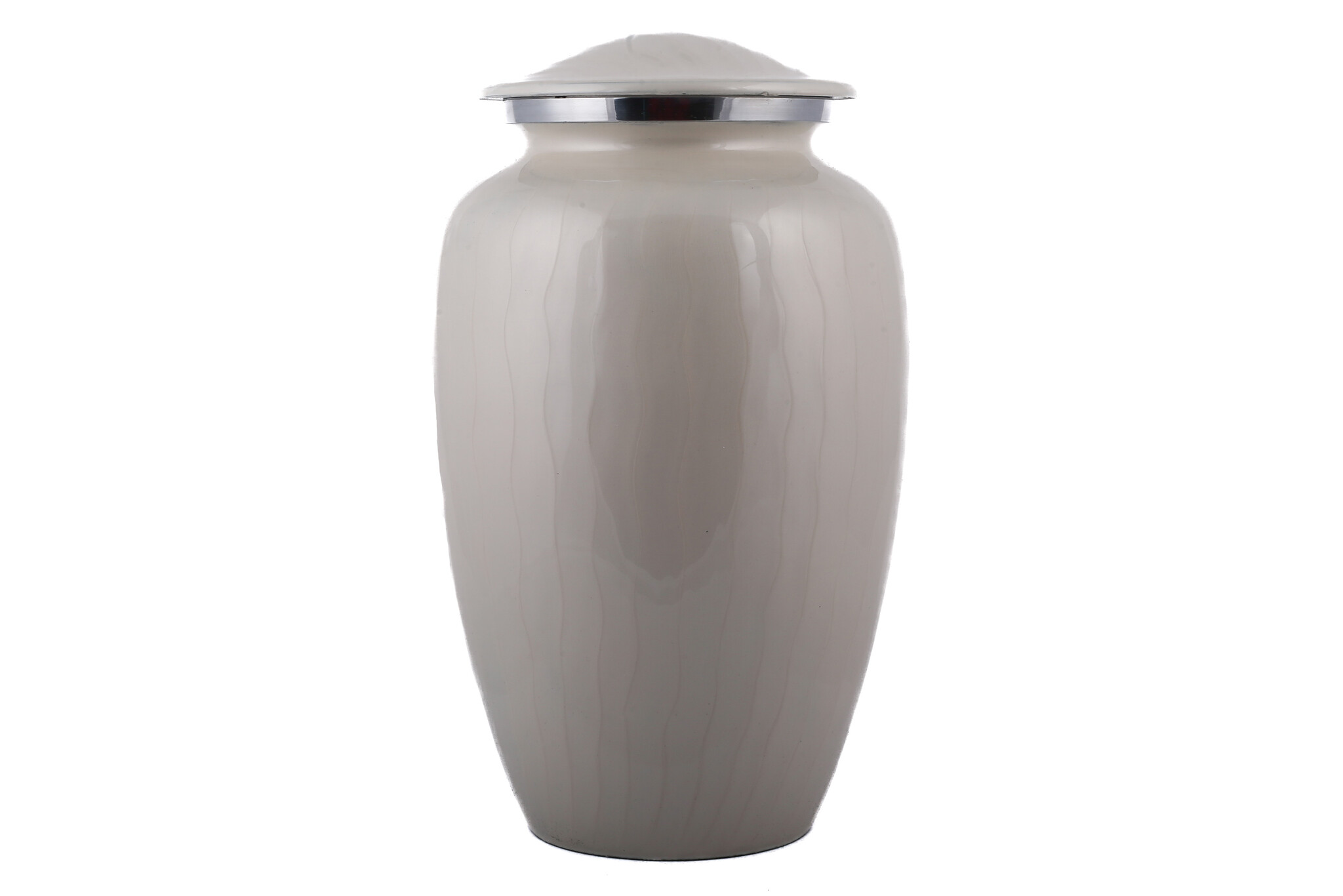 Witte gegolfde urn - groot