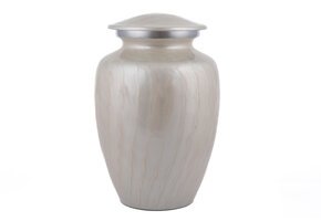 Witte gegolfde urn - medium