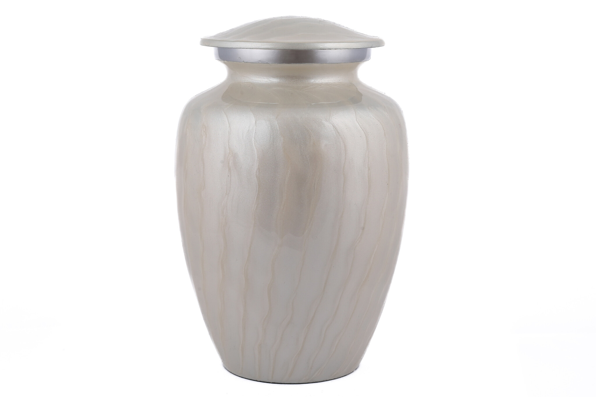 Witte gegolfde urn - medium