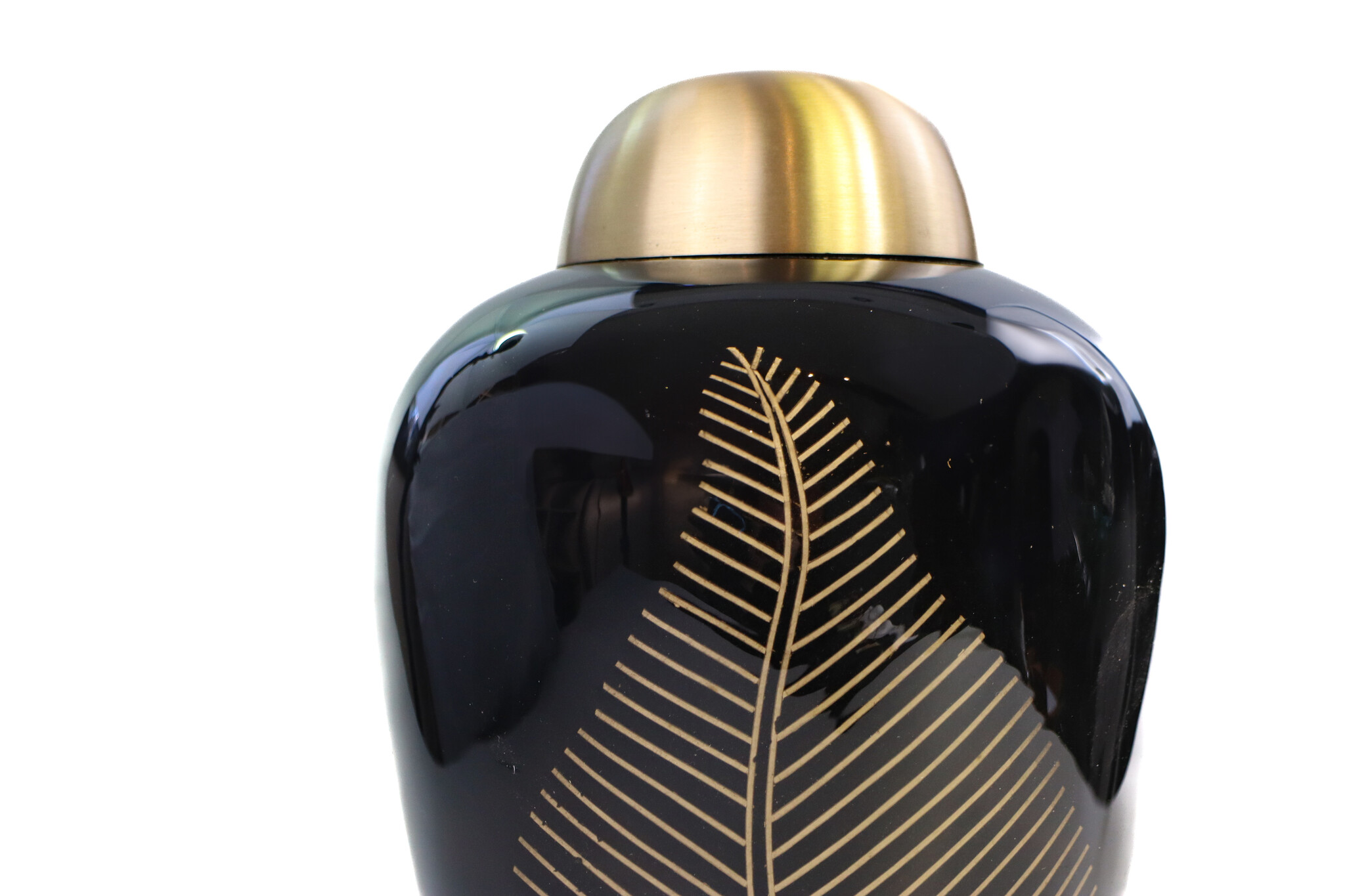 Donker met bladmotief, messing afwerking - groot