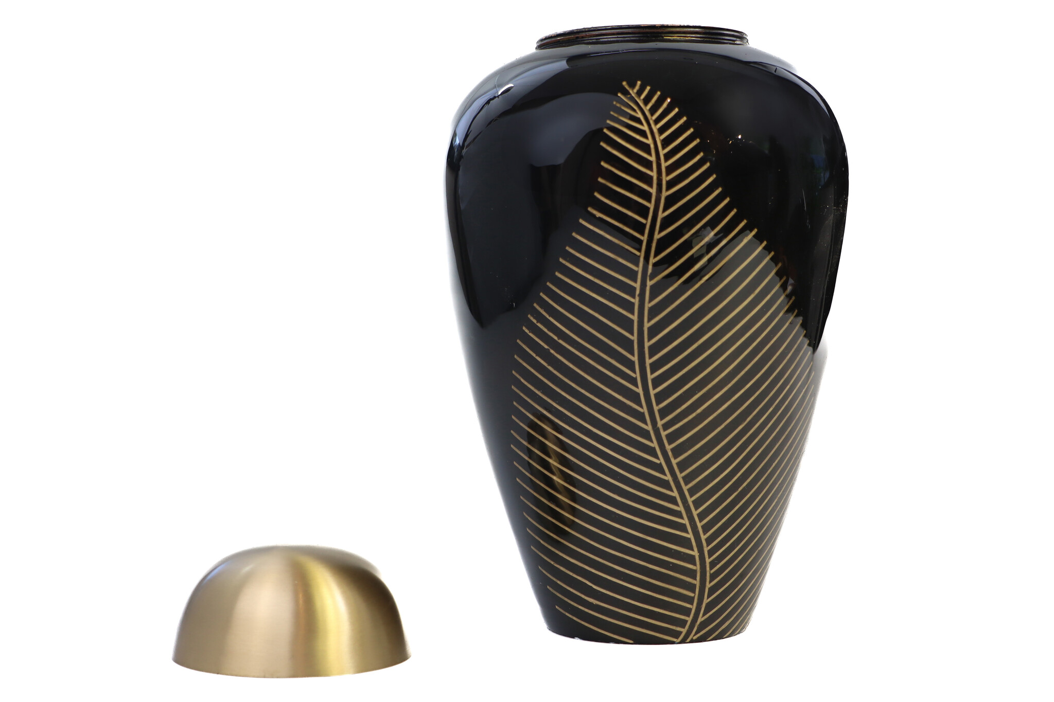 Donker met bladmotief, messing afwerking - groot