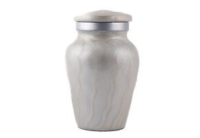 Witte gegolfde urn - mini