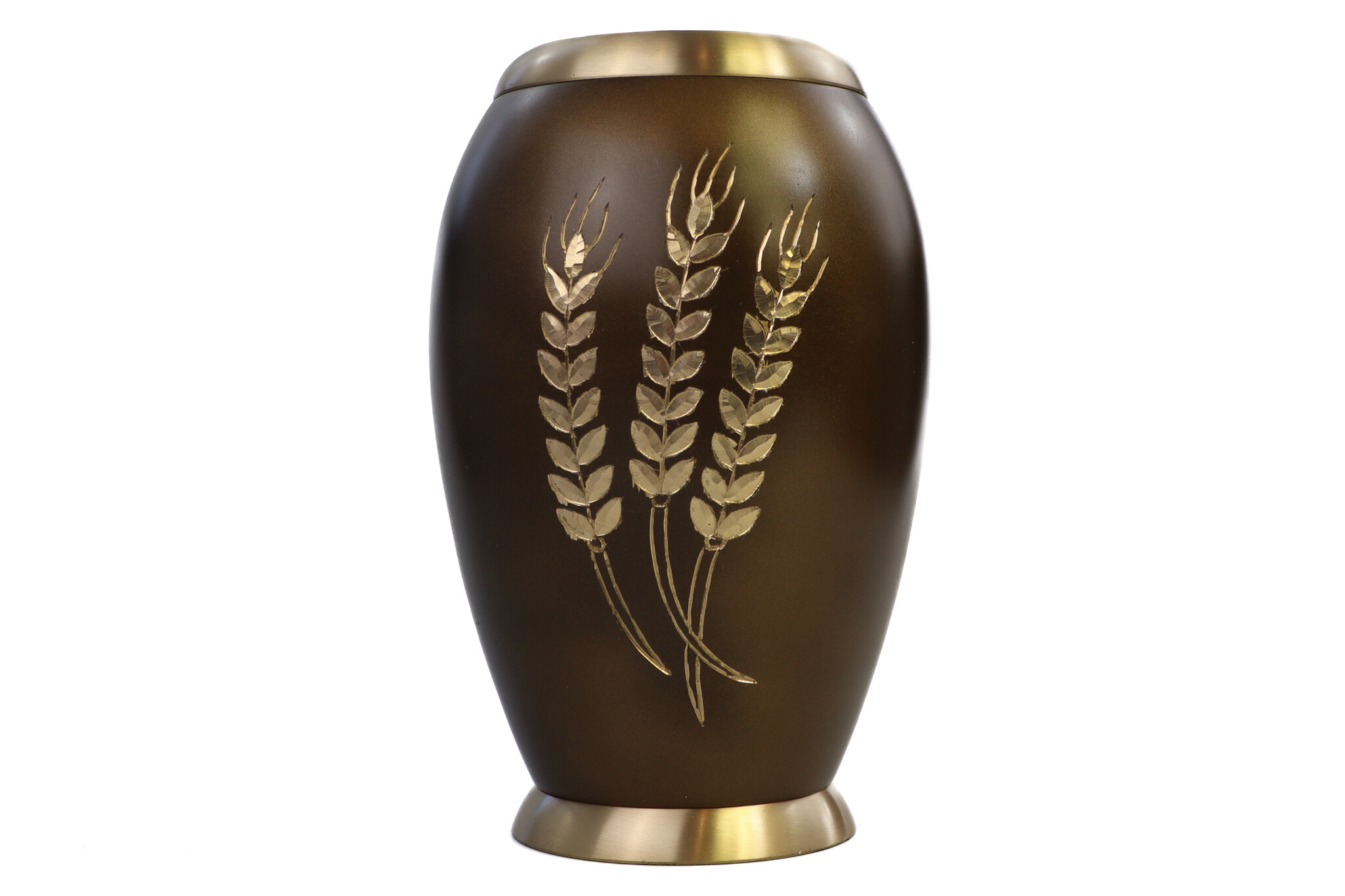 Urn met korenaren, messing afwerking - groot