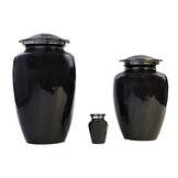 Zwart/donker gegolfde urn - groot