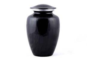 Zwart/donker gegolfde urn - medium