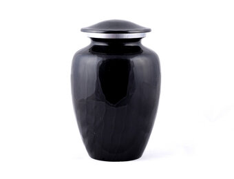 Zwart/donker gegolfde urn - medium
