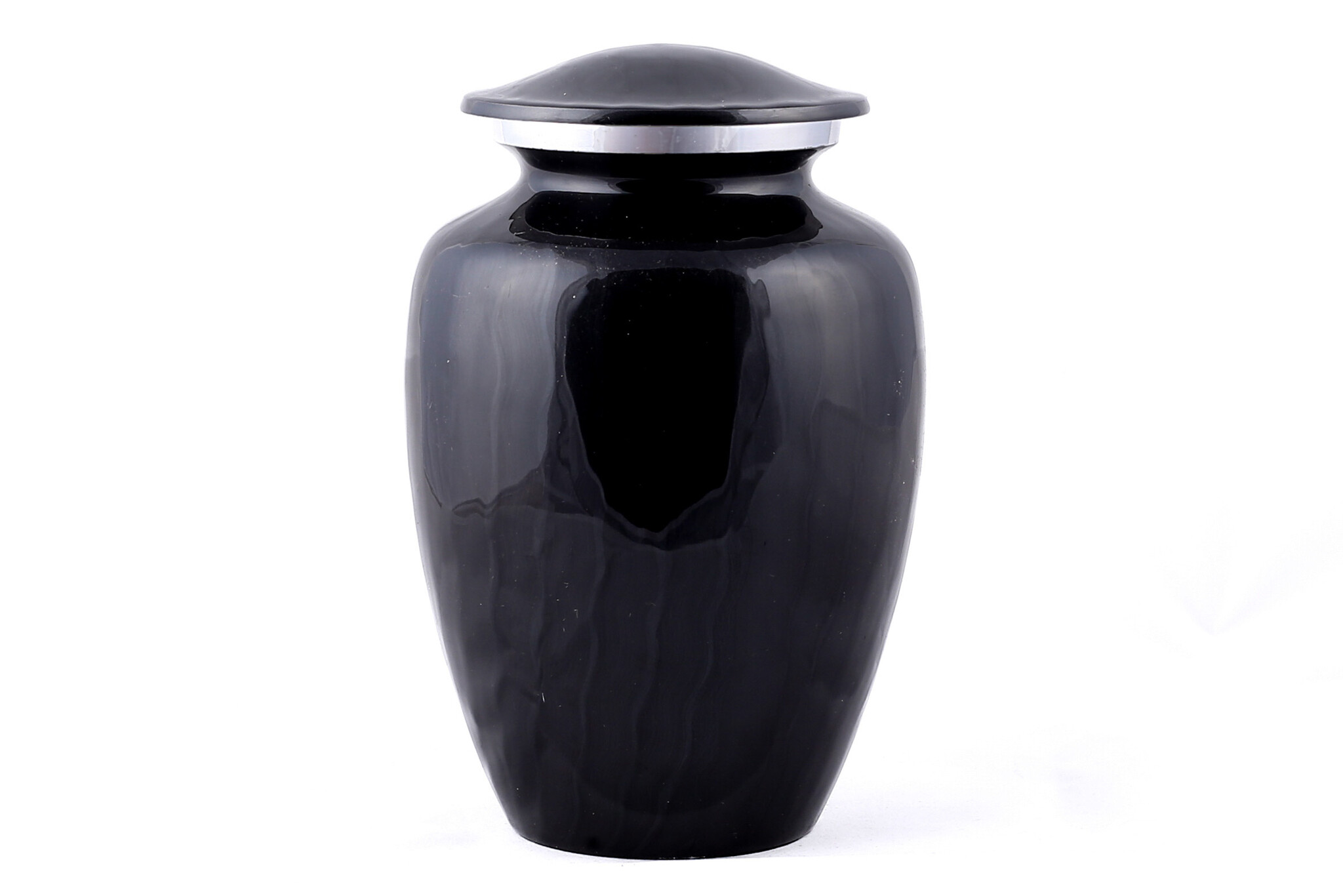 Zwart/donker gegolfde urn - medium