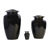 Zwart/donker gegolfde urn - mini