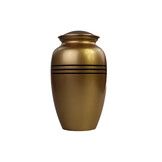 Messing kleurige urn 3 horizontale zwarte lijnen - groot