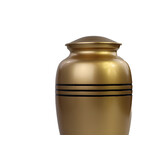 Messing kleurige urn 3 horizontale zwarte lijnen - groot