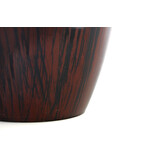 Donkerbruine urn met verticaal houtmotief - medium