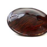 Donkerbruine urn met verticaal houtmotief - medium