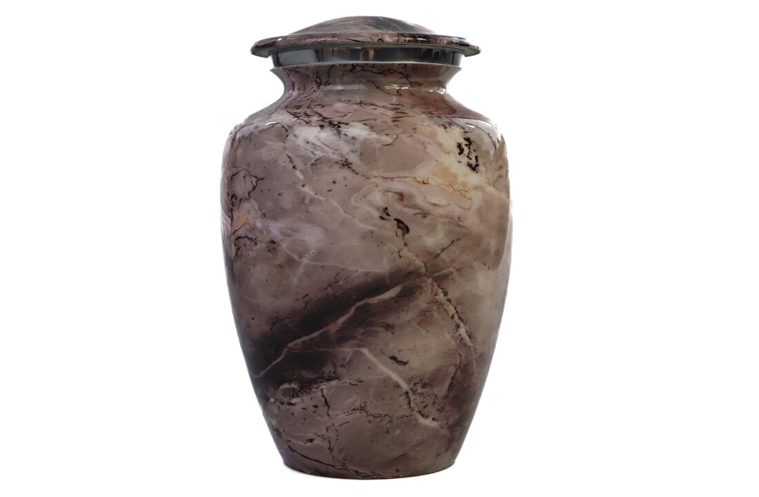 Urn met grijs marmereffect - medium