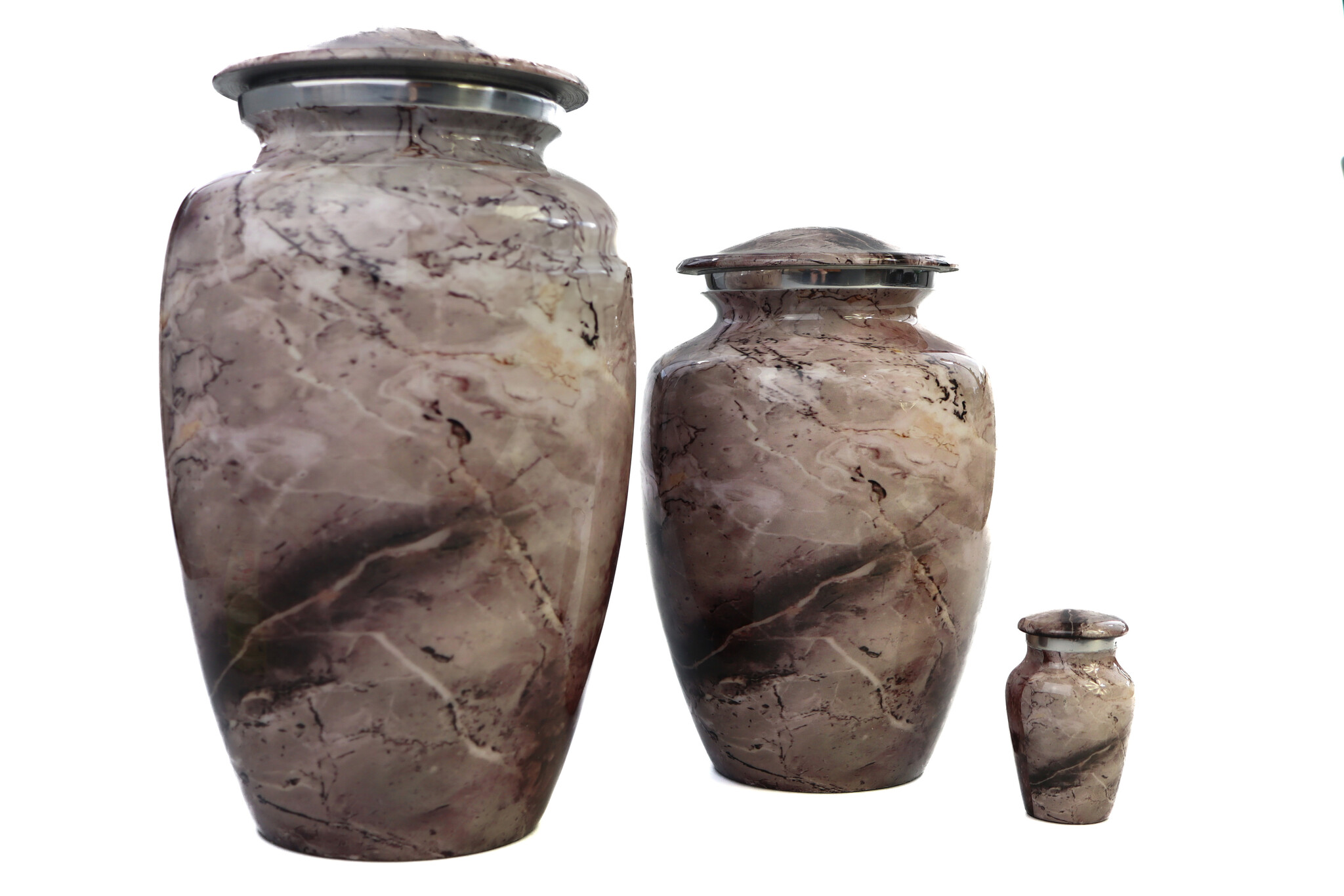 Urn met grijs marmereffect - medium