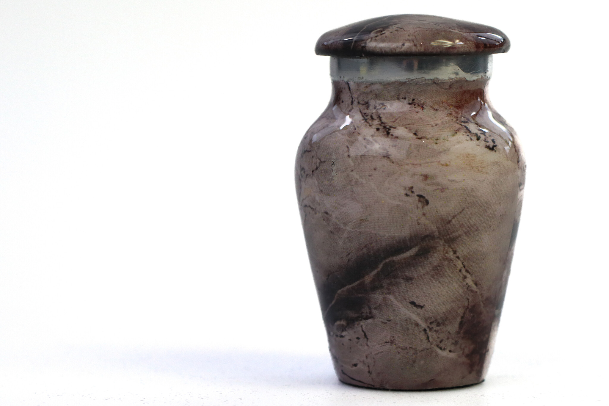 Urn met grijs marmereffect - mini