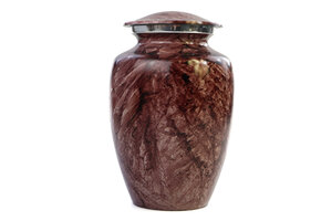 Urn met bruin marmereffect - medium