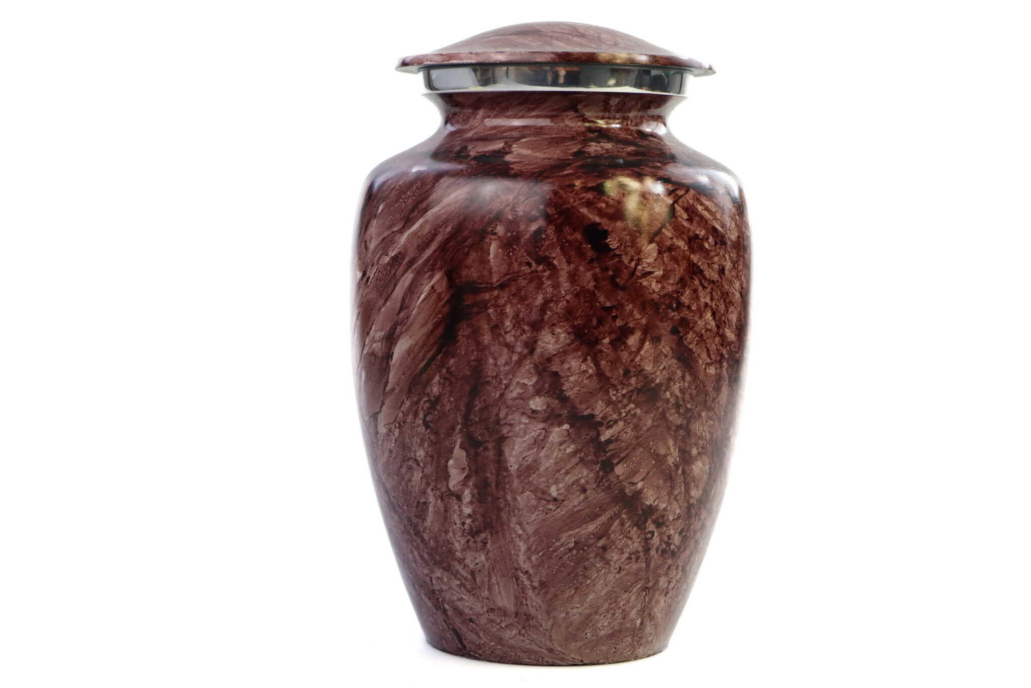 Urn met bruin marmereffect - medium