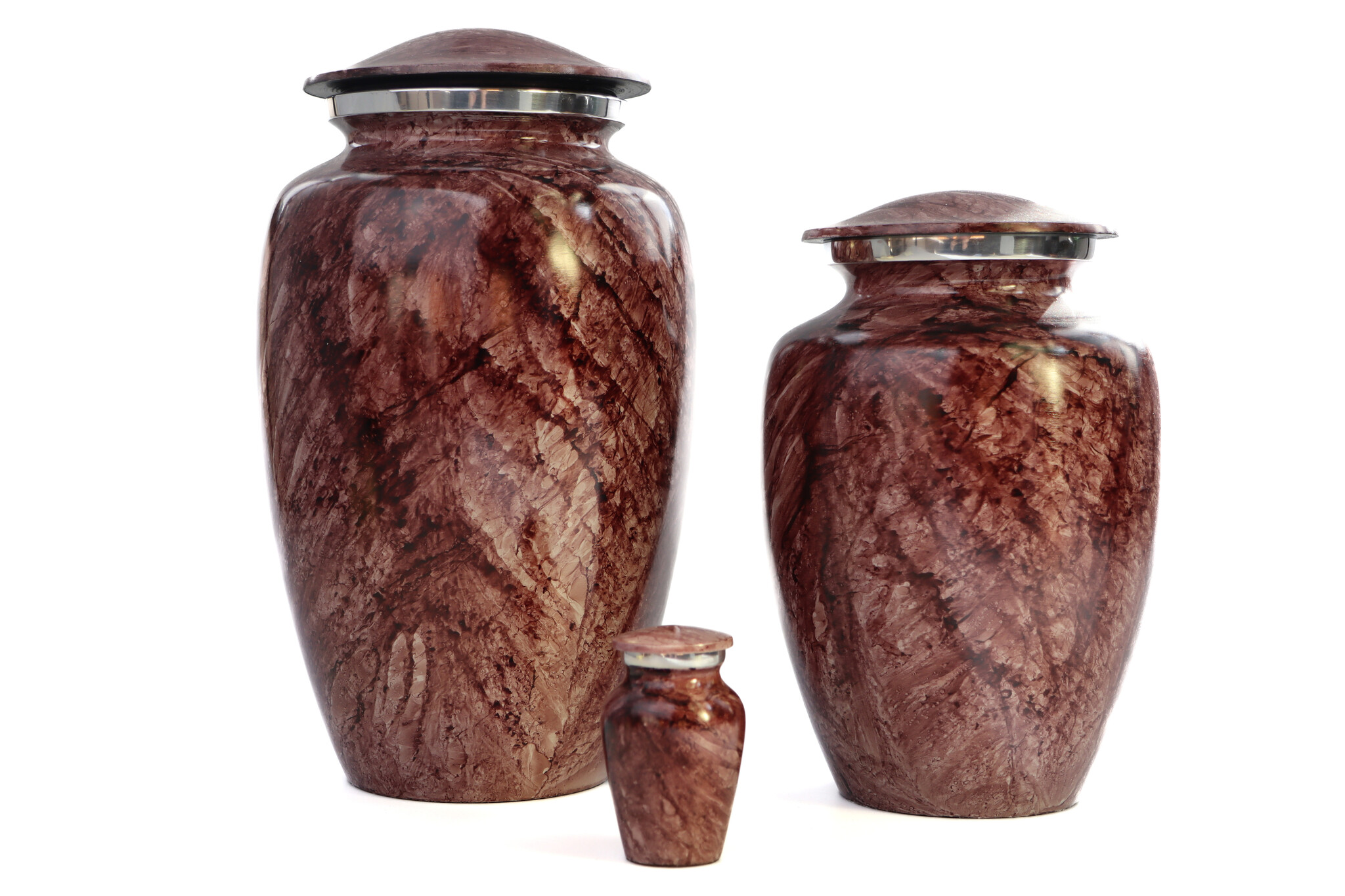 Urn met bruin marmereffect - mini