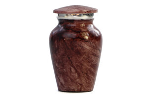 Urn met bruin marmereffect - mini