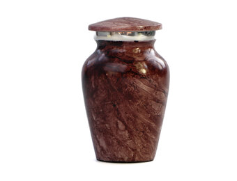 Urn met bruin marmereffect - mini