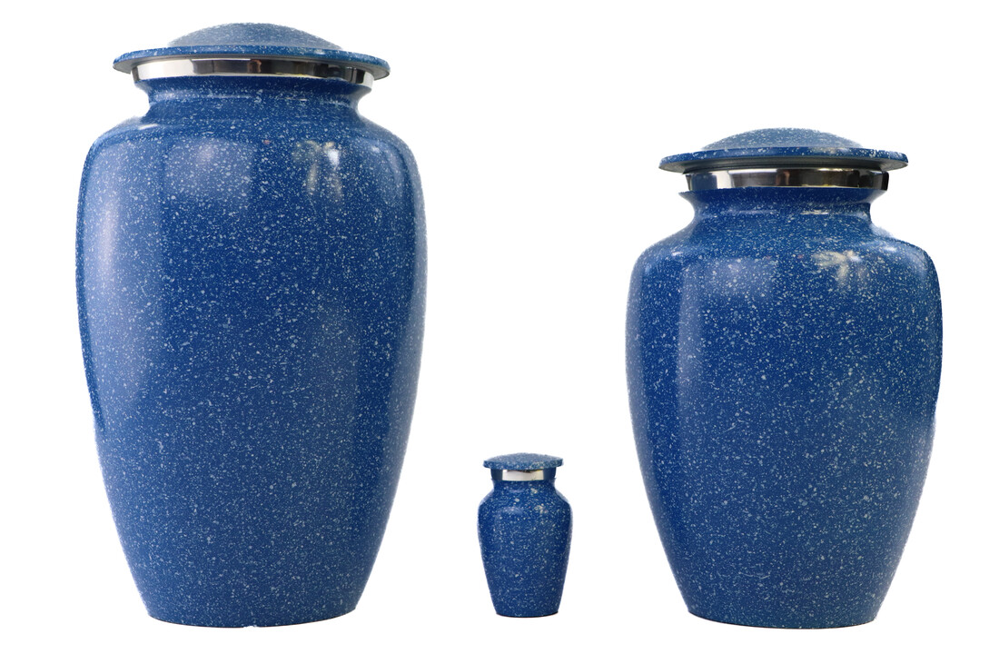 Urn met blauw hardsteen effect - groot