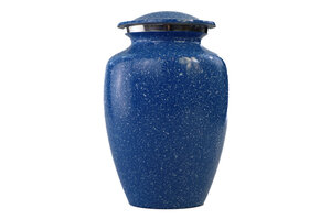 Urn met blauw hardsteen effect - medium