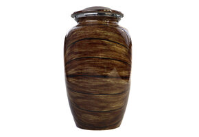 Urn met gelaagd houtmotief - groot