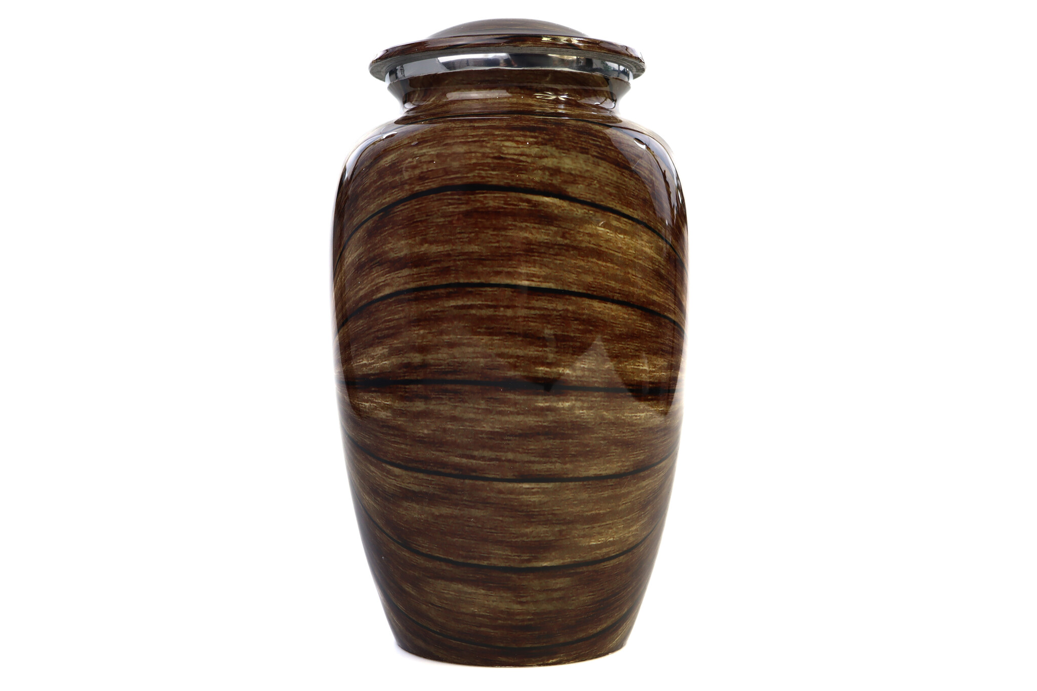 Urn met gelaagd houtmotief - groot