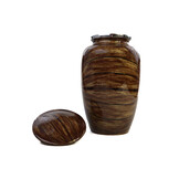 Urn met gelaagd houtmotief - groot