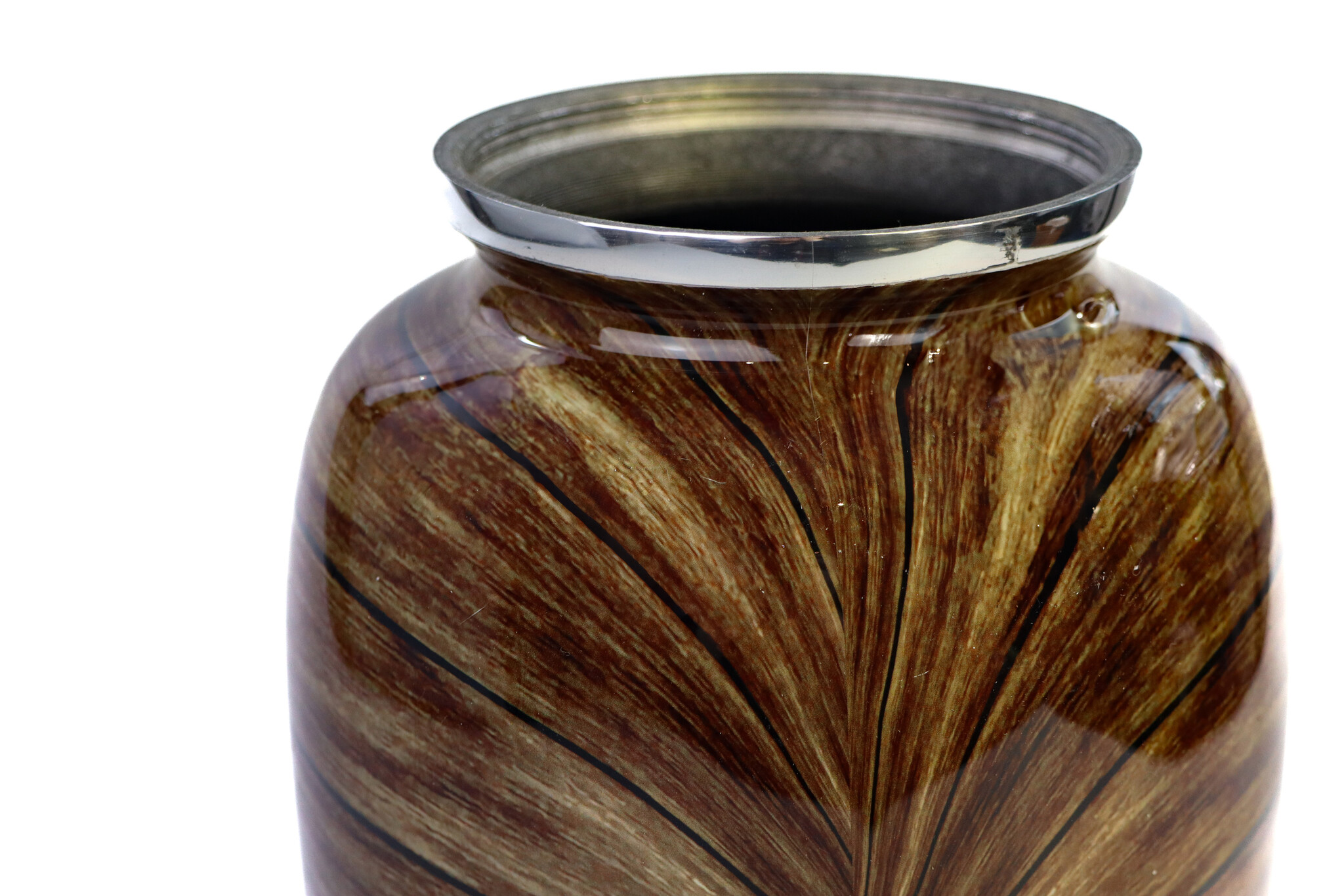 Urn met gelaagd houtmotief - medium