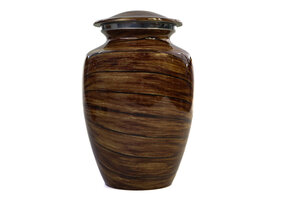 Urn met gelaagd houtmotief - medium