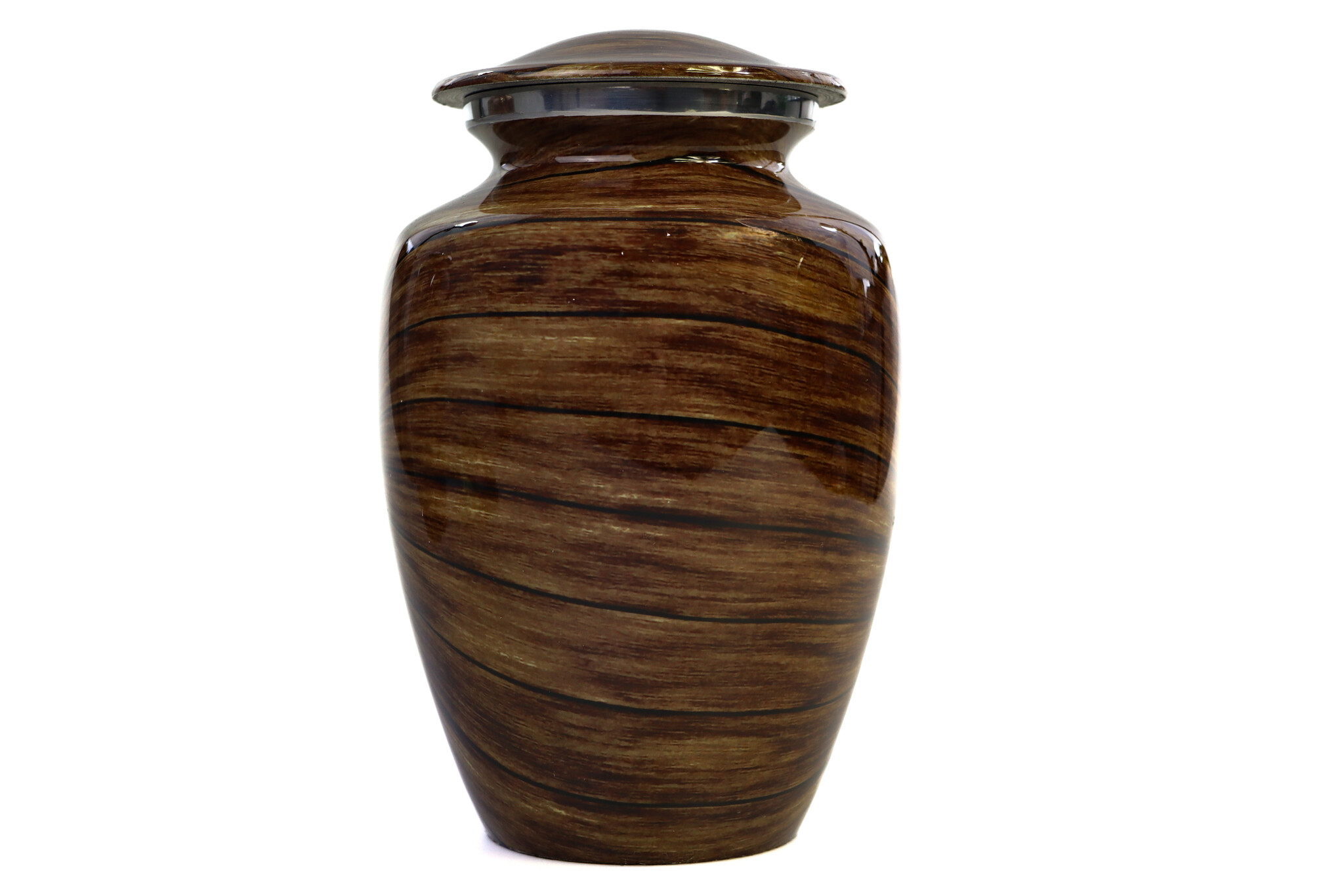 Urn met gelaagd houtmotief - medium
