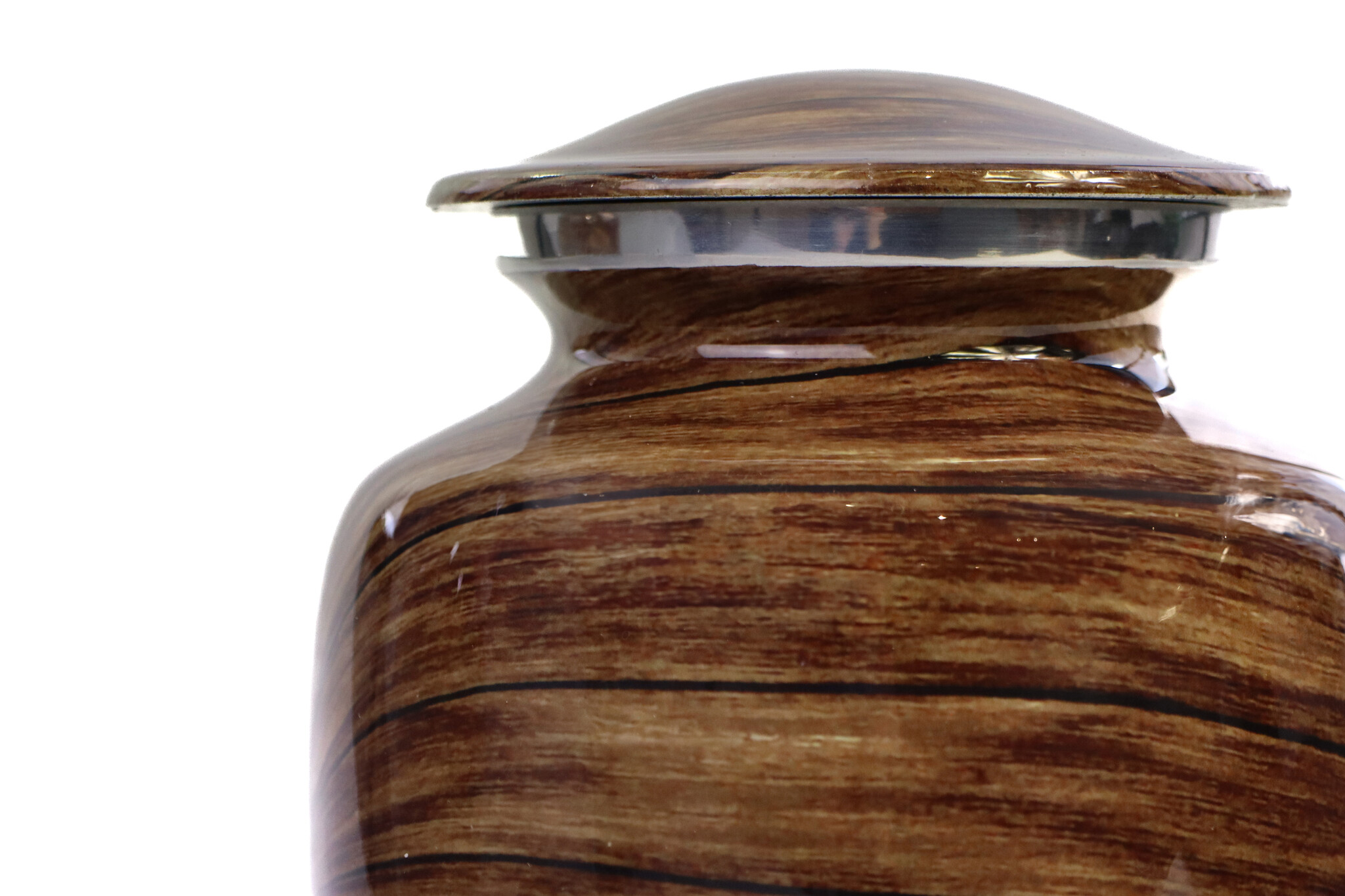 Urn met gelaagd houtmotief - medium