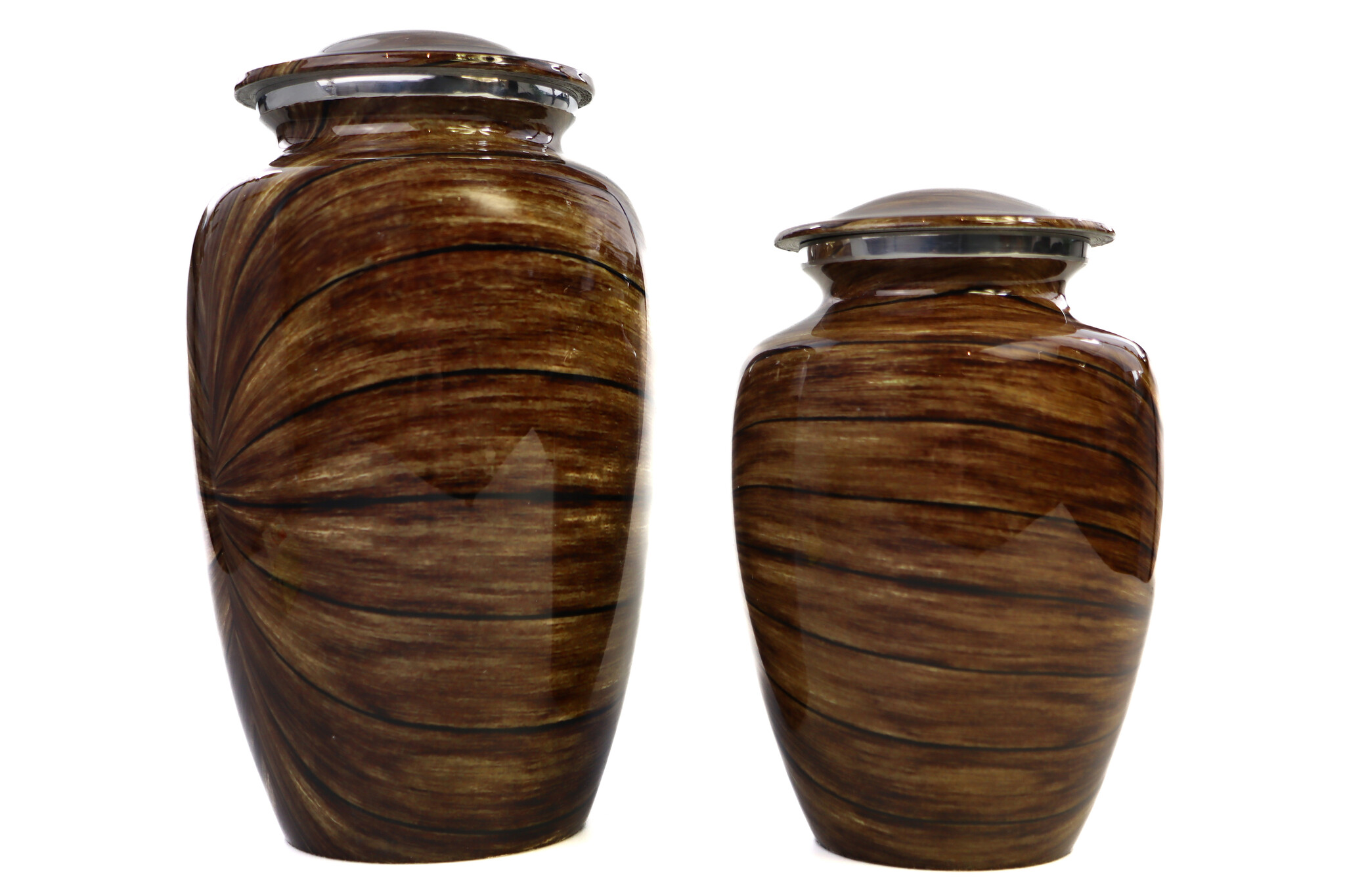 Urn met gelaagd houtmotief - medium
