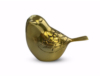 Vogel urn - goudkleurig