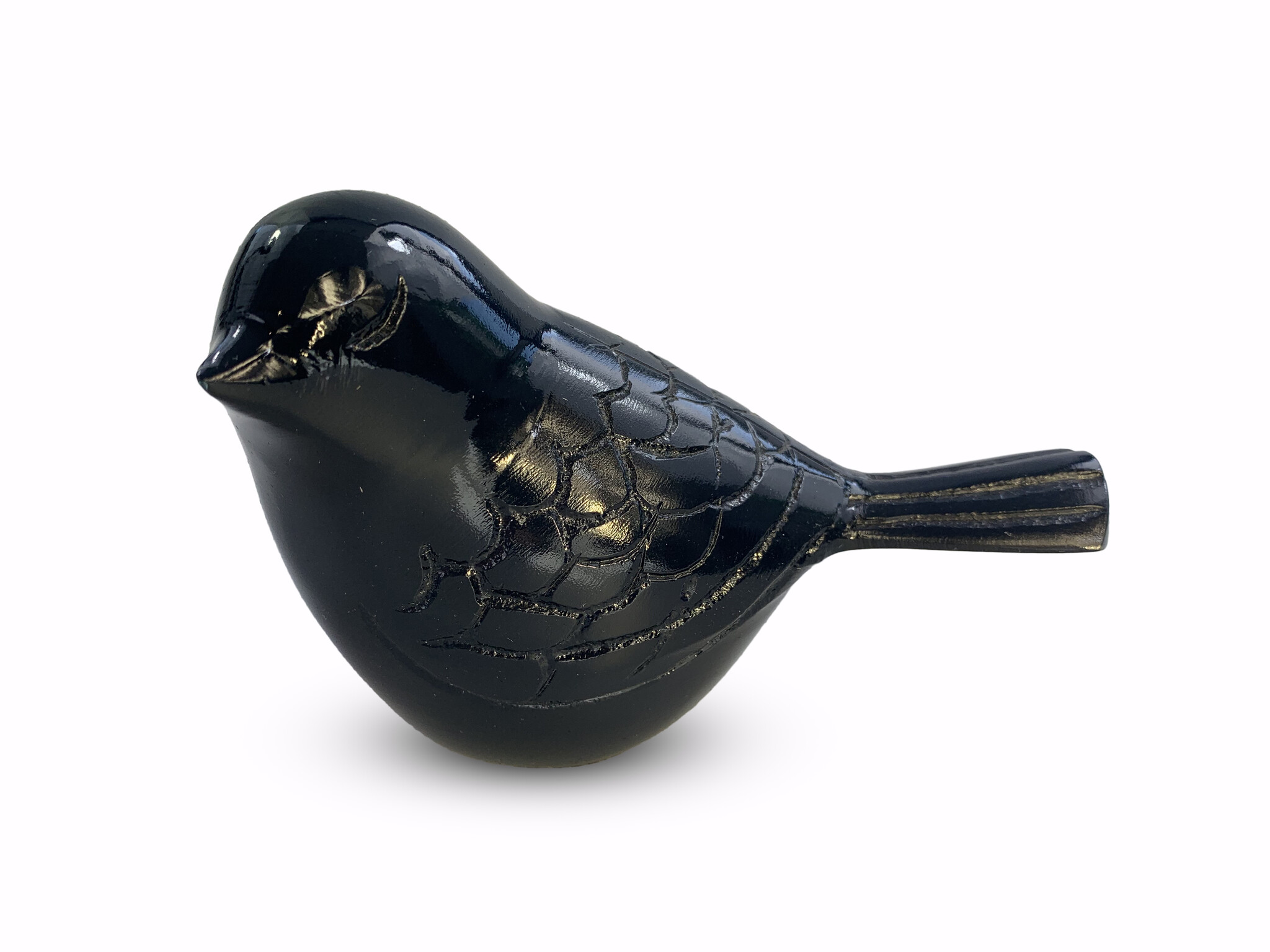 Vogel urn - donkerblauw