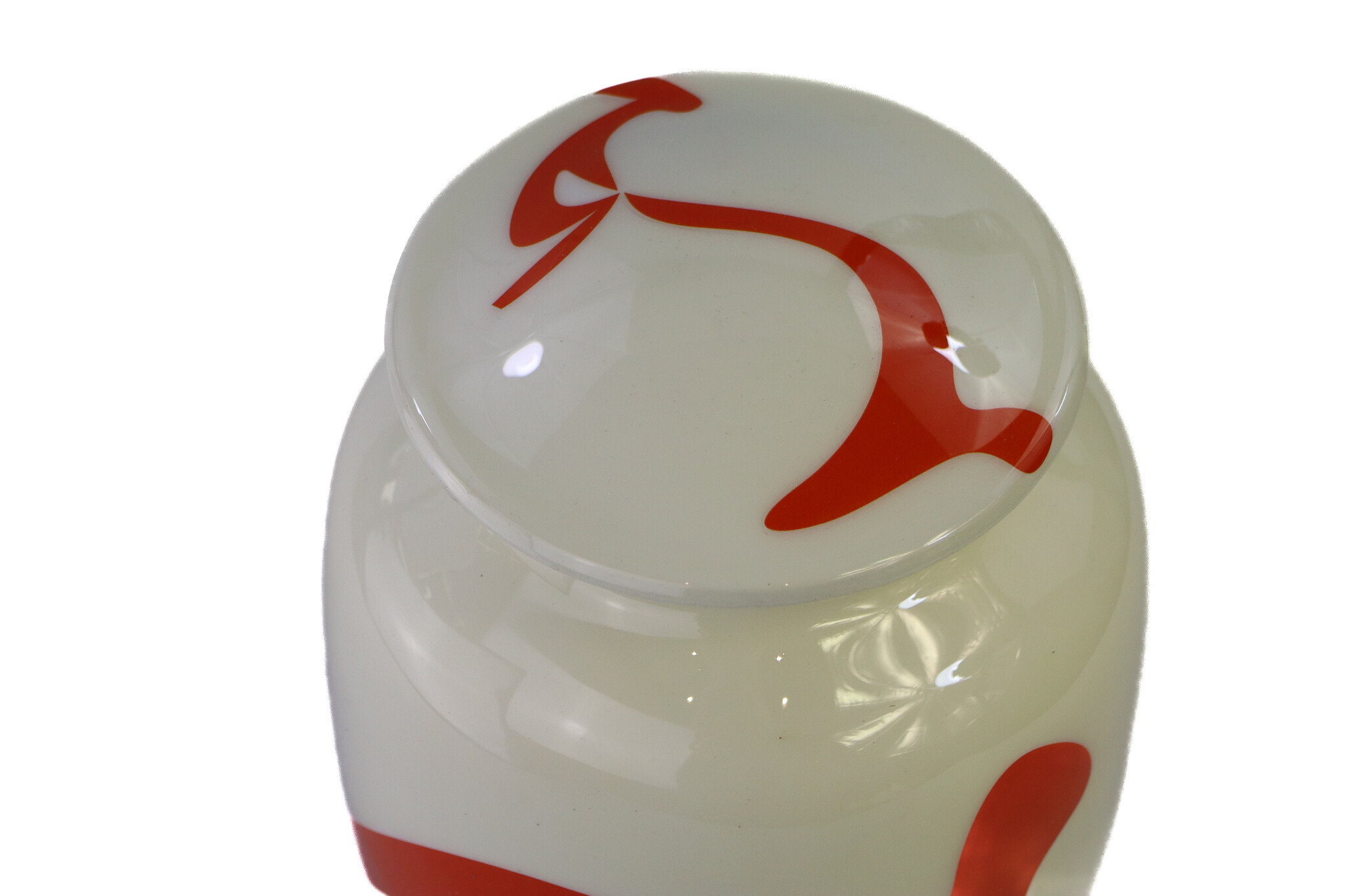 Eigentijdse wit oranje urn - medium