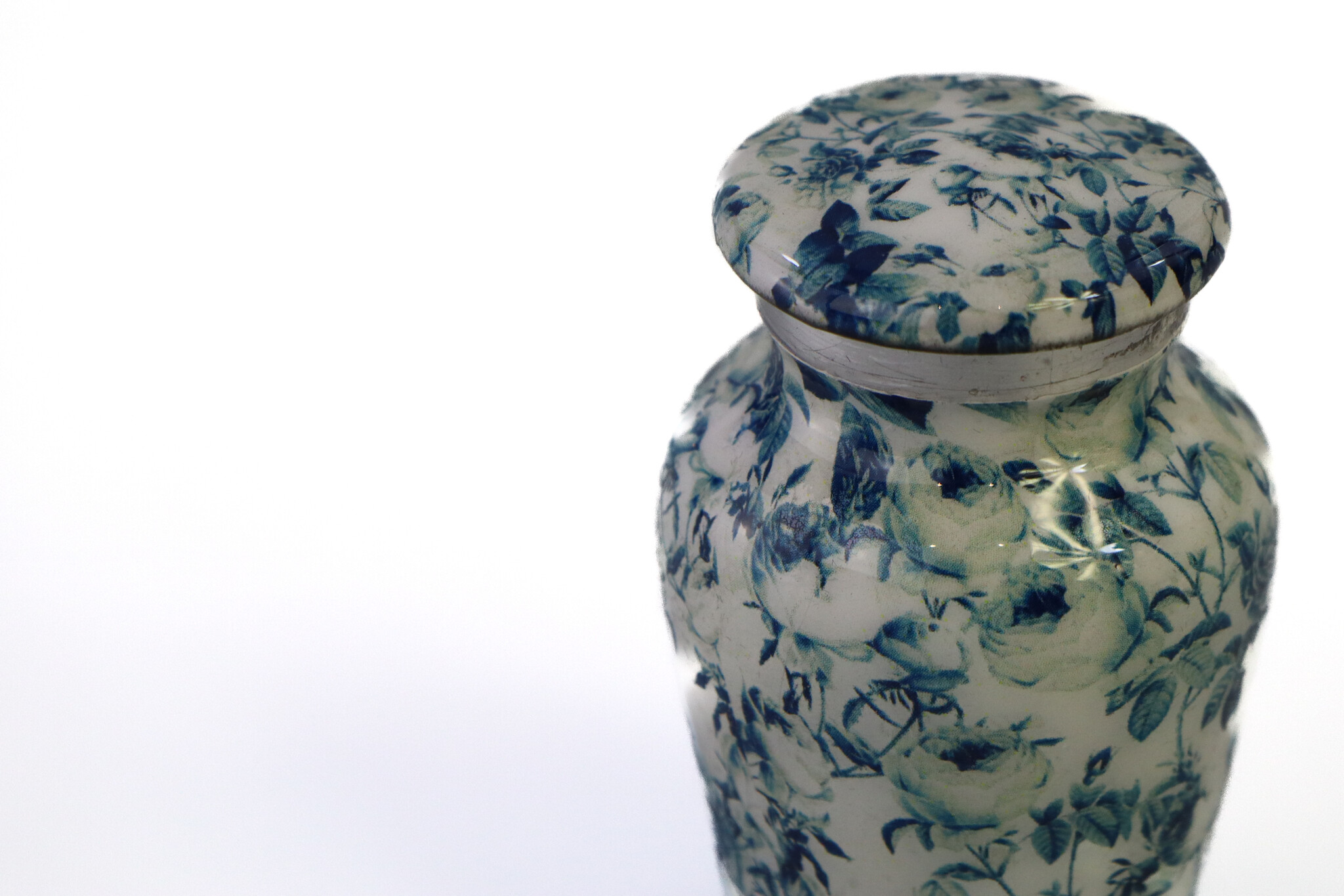 Bloemenurn blauw wit - mini