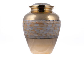 Messing urn afgewerkt met parelmoer - groot