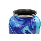 Eigentijdse licht donkerblauwe urn - groot