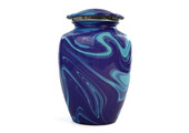 Eigentijdse licht donkerblauwe urn - medium